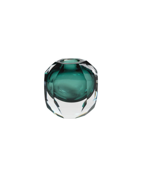 Jarrón de cristal esmeralda chico