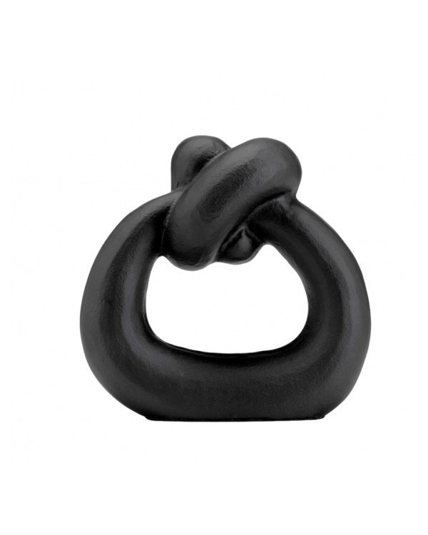 Escultura circular con nudo negro.