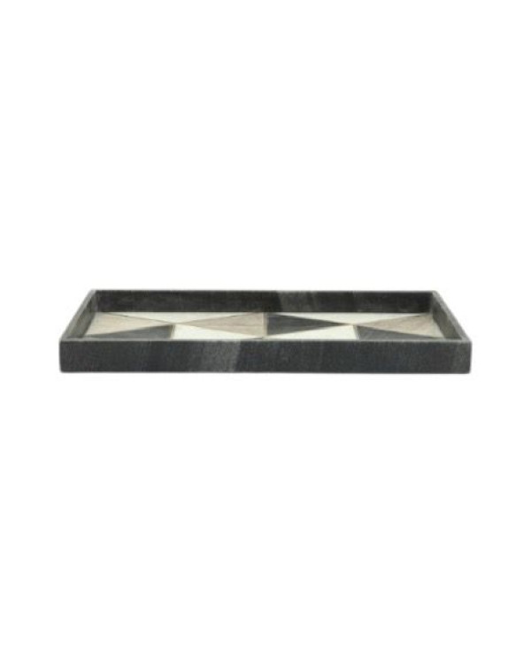 Charola rectangular marmoleada