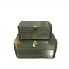 Set de cajas de madera con detalle dorado