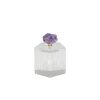 Caja de cristal hexagonalcon piedra morada