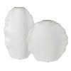 Set de dos floreros blancos con ondas