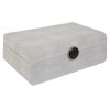Caja de vinipiel beige con botón