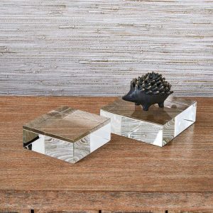 Set de esculturas cuadradas de cristal