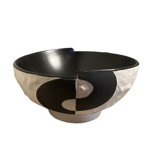 Bowl blanco con diseño negro