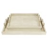 Set de charolas beige de vinipiel con asas
