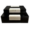Set de dos cajas negras con franja blanca