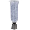 Copa de vidrio azul con base de metal