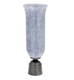 Copa de vidrio azul con base de metal