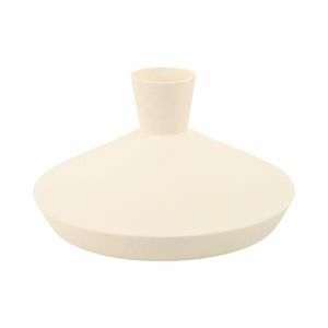 Florero beige de ceramica bajo