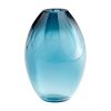 Florero de cristal azul chico