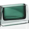 Florero rectangular verde