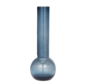 Florero probeta azul