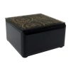 Caja de vidrio negro con detalle en dorado chica