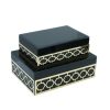 Set de dos cajas verde militar con dorado