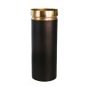 Florero negro con bronce grande