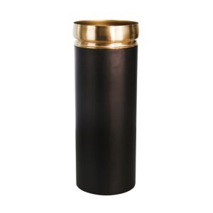 Florero negro con bronce grande