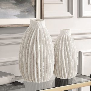 Alternative view of Set de jarrones beige con textura