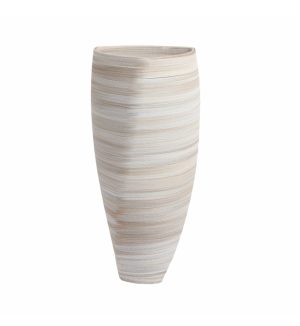Jarrón 3D grande beige con blanco