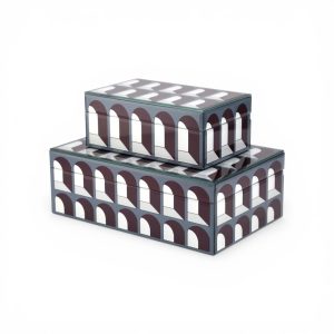 Alternative view of Set de dos cajas de blanco con negro