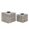 Set de cajas cuadradas blanco con negro.