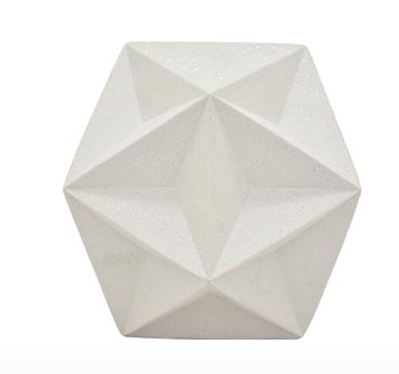 Hexágono de resina blanco chico.