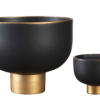 Set de dos bowls negros con base dorada