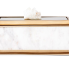 Caja de mármol blanca con piedra natural