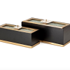 Set de dos cajas con tapa de vidrio