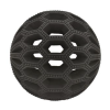 Esfera negra con huecos hexagonales grande.
