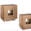 Set de dos esculturas de cubo bronce
