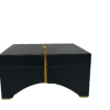 Caja azul curveada de vinipiel grande
