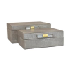 Set de cajas de vinipiel grises