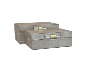 Set de cajas de vinipiel grises