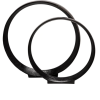 Set de esculturas circulares negra de aluminio