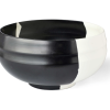 Bowl con textura blanco con negro grande.