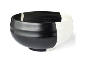 Bowl con textura blanco con negro grande.
