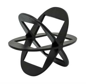 Escultura de orbita color negro.