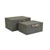 Set de dos cajas de vinipiel gris oscuro