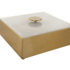 Caja cuadrada de metal con tapa de mármol blanca