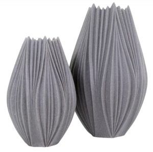 Set de dos florero grises con textura