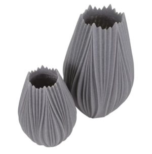 Alternative view of Set de dos florero grises con textura