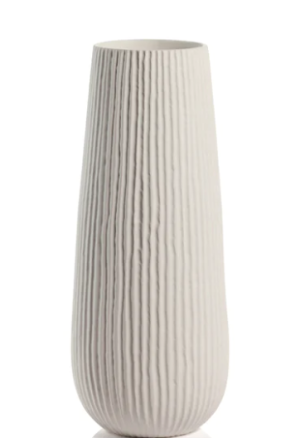 Jarrón blanco con lineas