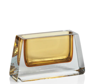 Florero rectangular amarillo