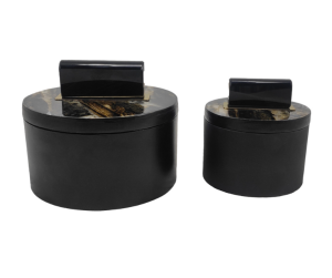 Set de cajas negras circulares