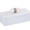 Caja de mármol grande con agarradera de acrílico dorada