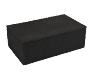Caja decorativa negra con texturas chica