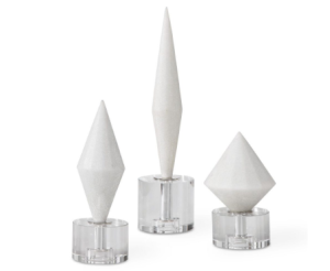 Set de tres esculturas de picos blancos