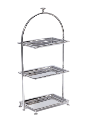 Soporte para té plateado