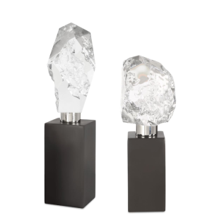 Set de esculturas de piedra de cristal